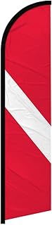 Diver Windless Banner Flag - Boat Stores, Water Sports, Water Ski Rentals, Scuba Diving