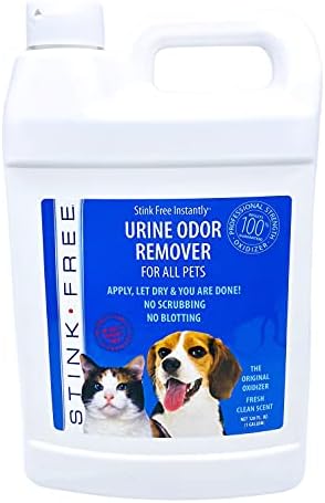 Stink Free Pet Urine Odor Eliminator and Remover for Cat and Dog Urine, Oxidizer Based Pee Cleaner Destroyer for Carpets, Rugs, Mattress, etc. 128 Oz (1 Gallon)