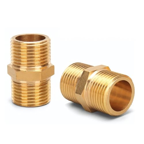 Raccord hexagonal en laiton durable pour tuyau fileté 3/8 et 3/4