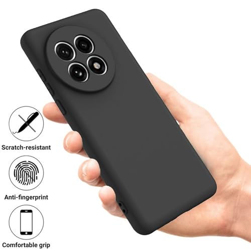 Image of FIRST MART Matte Silicone Back Cover for OnePlus 13R - Black