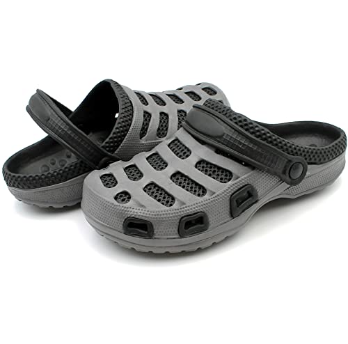 Men's Garden Clogs Shoes Slippers Sandals Two Tone Ventilated Summer Beach Casual Relax Backyard (Black, Numeric_10) #TOP25