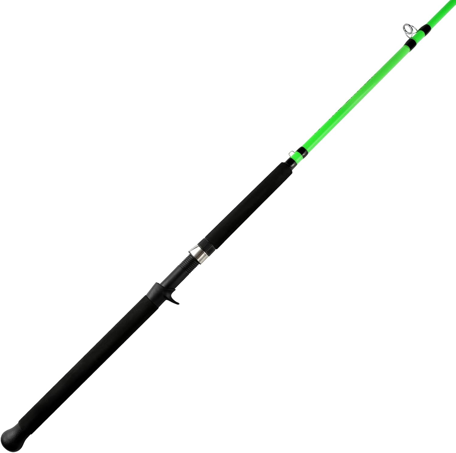 8' Glow in The Dark Catfish Rod - Medium Heavy 2-Piece Fishing Pole S-Glass & Carbon Graphite, Super Grip Handle, Night Fishing Rod for Catfishing (10-65lb)