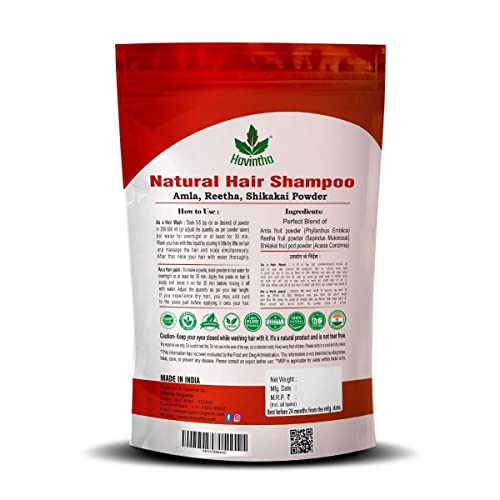 Natural Hair Shampoo For Hair 8 Oz, Amla Reetha Shikakai Powder (Phyllanthus Emblica, Sapindus Mukorossi, Acacia Concinna),Product Of Havintha, 227G #TOP2