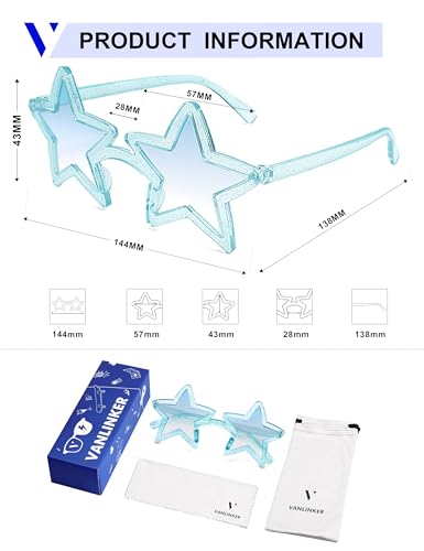 Image of VANLINKER Colorful Star Shape Sunglasses lovely cute sun glasses Party Glasses VL9839