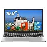 jumper 2026 Laptop 15,6 Zoll FHD Display, 12 GB RAM 512 GB ROM, Office 365, 2 Core Prozessor Notebook(bis zu 2,3 GHz), Akku 38 Wh, 2 Stereo-Lautsprecher, USB 3.0, Type-C, Digitale Tastatur