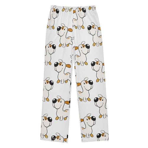 Boys' Pants Funny Dog Stars White Long Bottoms Jogger Pants Elastic Waist Trousers with Pockets S-XL