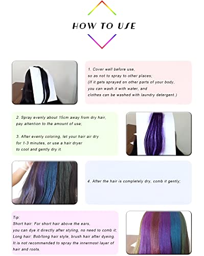 Spray de color temporal para cabello 24 latas miniatura 7