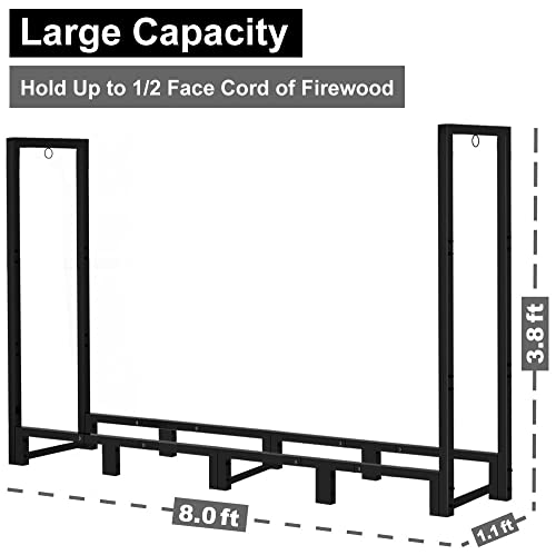 Koutemie KTM-FR-L-8FT Outdoor Firewood Rack Holder thumb #2