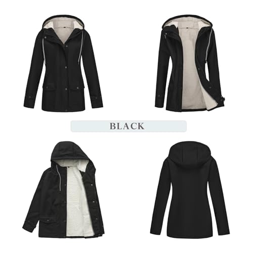 Veste softshell imperméable longue pour femme avec capuche doublée