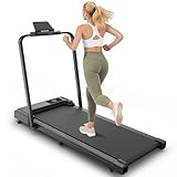 2 in 1 Klappbares Laufband für Zuhause - 15% Steigung, 2,5PS Geräuscharm-Motor (≤45dB), 1-10 km/h, 120kg Tragfähigkeit, 12 Trainingsmodelle & LED Anzeige Walking Pad