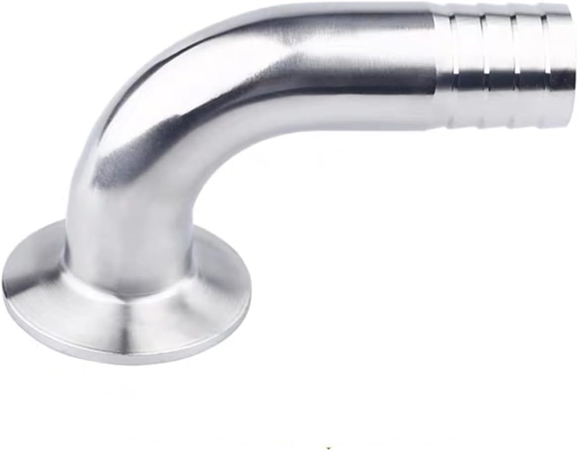 Złączka do węża sanitarnego, stal nierdzewna 304, kolano 90 stopni, kompatybilny z trzema zaciskami, pasuje do tulejek 50,5-119 mm, 12,7-108 mm