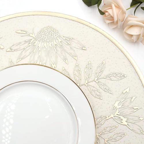 Image of Dakshya Industries Dining Table Mats Round PVC Set | 6 Waterproof Placemats (38 x 38 cm) + 1 Table Runner (91 x 33 cm) | Heat Resistant, Kitchen Decor (Lumivex)