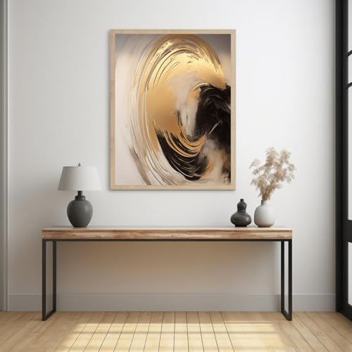 Peinture murale abstraite contemporaine XINBAO une œuvre dorée élégante