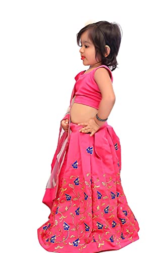 Image of Girl's Tafetta Silk Readymade Lehenga Choli