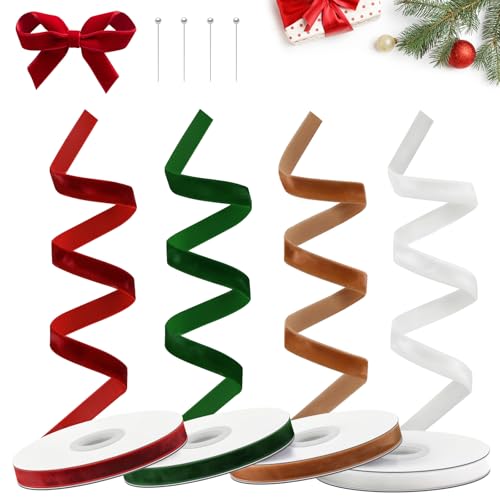Velvet Ribbon 3/8" x 10 Yards 4 Colors - image 1
