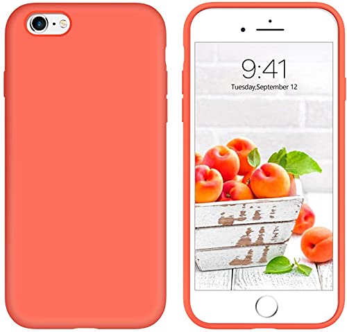 iPhone 6s Case iPhone 6 Case Liquid Silicone GUAGUA Soft Gel Rubber Slim Lightweight Microfiber Lining Cushion Texture Cover Shockproof Protective Anti-Scratch Phone Cases for iPhone 6s/6 Nectarine