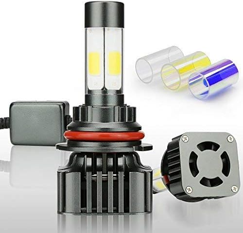 HB5 9007 Led Headlight Bulbs 12000LM Brighter High Low Beams 100 Watts 6000K Pure White 3000K Yellow 8000K Ice Blue 4 Sides Super Bright Anti Flicker Car Truck Headlamps Conversion Kits