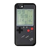 Retro 3D Gameboy Design Style Soft Silicone Phone Cover Phone Case with Game Installed(7/8-Black)