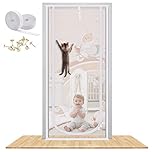 Cat Screen Door, MYPIN Upgraded 31.5X82” Heavy Duty Magnetic Screen Door for Cats Anti-mosquito Door Curtain Pet Fly Screen Door with Bilateral Zipper, Prevent Dogs Cats Running Out from Home(S)