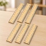 1Pcs Wooden Ruler Set Metric mm Measuring Tool for Home Office(6in)