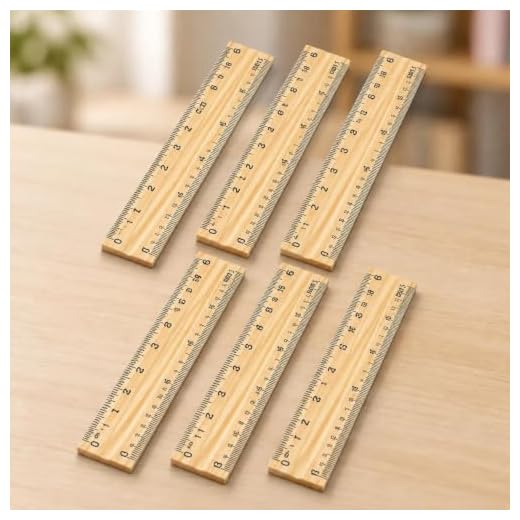 1Pcs Wooden Ruler Set Metric mm Measuring Tool for Home Office(6in)