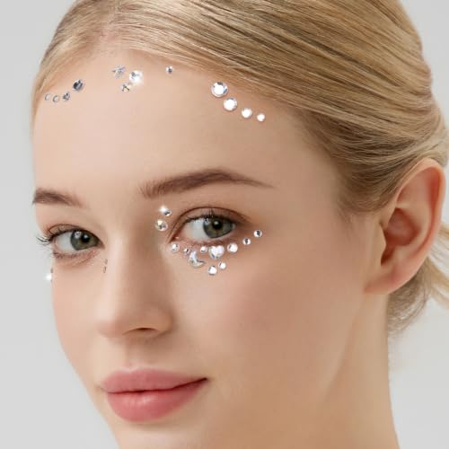 Image of Teenitor 760pcs Face Gems Hair Gems Self-Adhesive Rhinestone Gem for Women