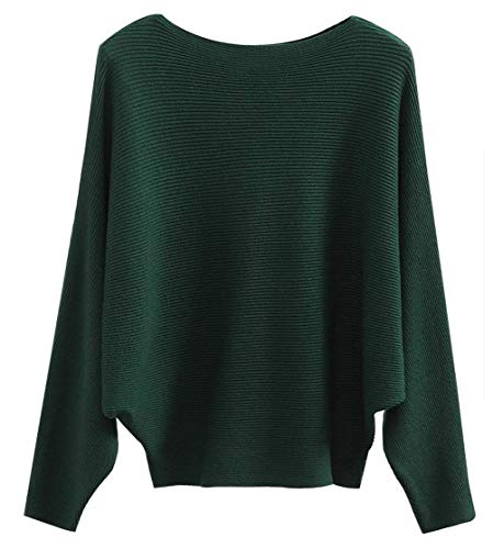 Women's Off Shoulder Sweater Knit Jumper Long Sleeve Pullover Baggy Solid Sweater