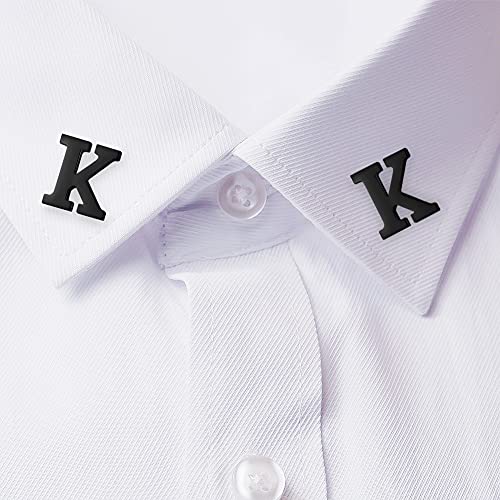 Image of HONEY BEAR Initial Alphabet Letter Lapel Pins Collar Badge Brooches for Mens /Womens Shirt Dress Decoration Black