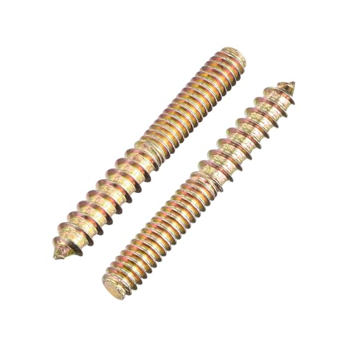 uxcell 1/4-20 x 2 Hanger Bolts Double Head Dowel Screw for Wood Furniture 40pcs