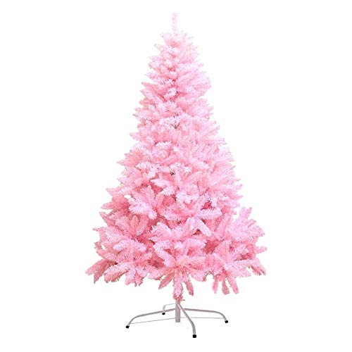 Aurora Store Albero di Natale Pino Rosa da 120 cm, Abete Germogliato 230 Rami cameretta Bambina Pink con Supporto Base in Metallo, Albero di Natale di Alta qualità