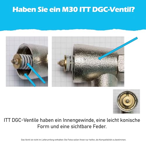 BLUMKRAFT Metalladapter für ITT DGC und RM-TECHNIK M30 x1.0 Innengewinde Prototyp auf M30 x 1.5 für Thermostat/Thermostatkopf M30x1.5 Stecker
