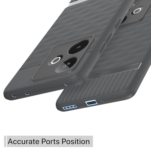 Image of Pikkme Back Cover for Realme GT 7 5G / GT 7T 5G Soft Grip 3D Hexa Cube Texture Silicone Bumper Case (Grey)