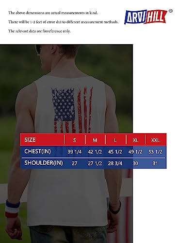 Arvilhill Men's Independence Day Tank Shirt Quick Dry July 4Th Sleeveless T Shirt White S #TOP5