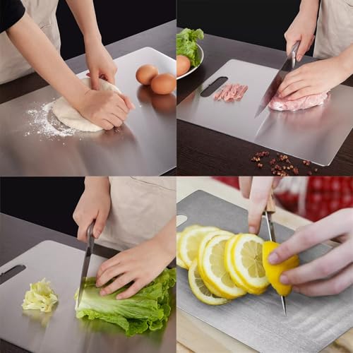Ourcabecue Titanium Cutting Boards Stainless Titanium Cutting Board For Kitchen Dishwasher Safe Double-Sided Titanium Metal Board Cutting Meats thumb #1