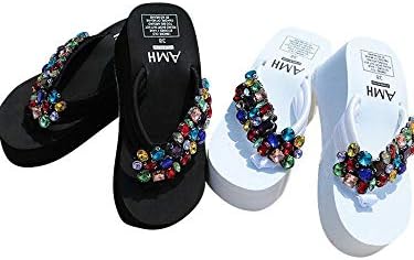 Amazon Vanityme ヴァニティミィ ビーチサンダル 宝石ビジューサンダル ウェッジソール 厚底サンダル レディース Vbi 18 30 1 38 24 0cm ホワイト ビーチサンダル