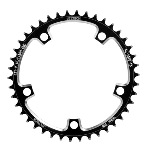 JZLTECH 130BCD Round Bike Chainring, 38T 40T 42T 44T 46T 48T 50T 52T 54T 56T 58T 60T Narrow Wide Chainring, Single Bicycle Chain Ring for 8 9 10 11 12 Speed Road Bike