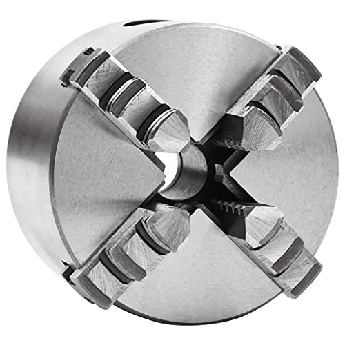 vidaXL 4 Jaw Self-Centering Lathe Chuck in HT300 Steel, High Hardness and Wear Resistance, Precise Clamping on Varied Surfaces, 80 mm Diameter, Includes Chuck Key, Maximum Speed of 4000 R/min