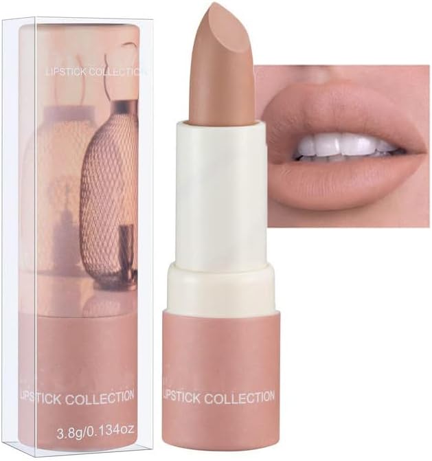 AKARY Matte Nude Lipstick, Bold & Intense Nudes Paper Tube Lipsticks Smooth Velvety Lip Gloss, Long Lasting Lip Stick Non-Stick Cup Not Fade Nude Lip Stick, Senior Matte Lip Makeup Gifts for Women and Girls