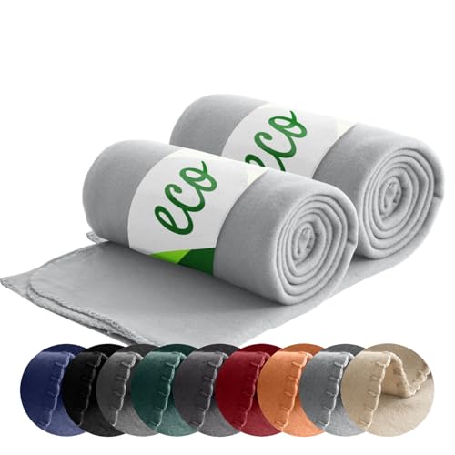 wometo 2er Set Eco Fleecedecken 130x160 – 100% recyceltes Polyester, ca....