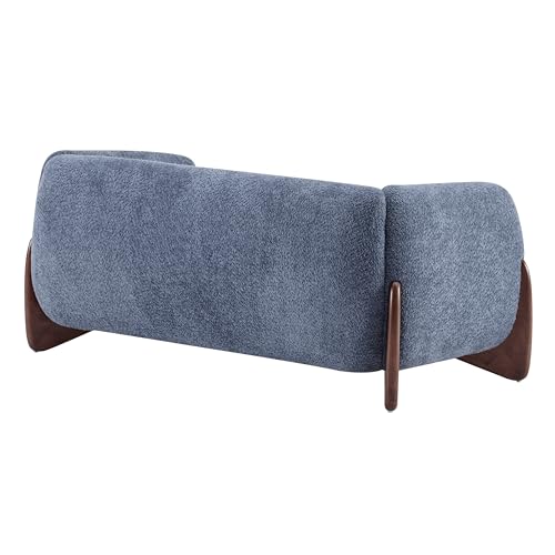 Image of Christopher Knight Home Almad 2 Pieces Sofa Couch Set, Cozy 3-Seater Sofa and Loveseat for Living Room, Upholstered Couch Chair, Soft Seating Lounge Sofa with Wood Frame, Boucle Fabric, Navy Blue