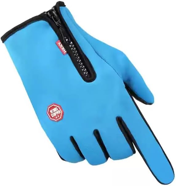 Winter Touchscreen Gloves - Windproof, Waterproof & Warm for Cycling, Fishing, Running | Zip Closure, Knit Fabric