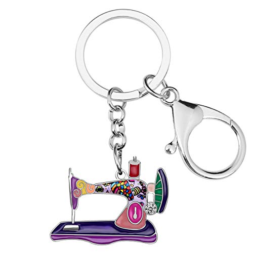 DOWAY Colorful Enamel Sewing Machine Keychain,Cute Key Chain Key Ring