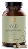 SUNDAY NATURAL® Multivitamin Komplex - All in One – Premium Rundum-Versorgung mit nur 1 Kapsel: 30 A-Z Vitamine, Mikronährstoffe – 90 vegane Vitamin Kapseln - Laborgeprüft und Ohne unnötige Zusätze