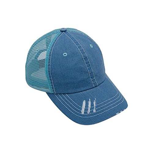 Image of The Vintage Year Distressed Cotton Unstructured Soft Mesh Breathable Adjustable Dirty Wash Dad Hat Trucker Baseball Cap
