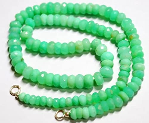 Collier chrysoprase naturelle verte 19 pouces perles facettées 5-8 mm - 2