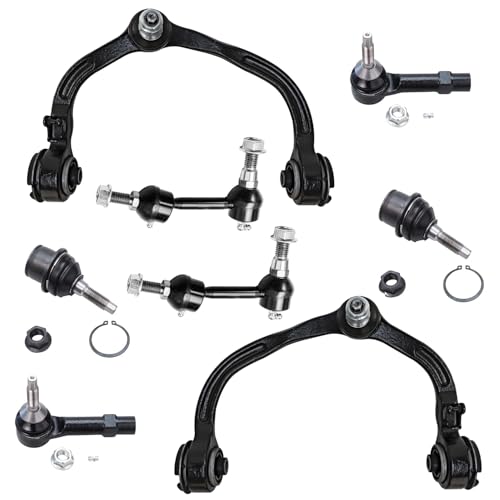 Image of Detroit Axle - 8pc Front End Suspension Kit for 2003-2004 Ford Expedition Lincoln Navigator 2 Upper Control Arms w /Ball Joints 2 Lower Ball Joints 2 Sway Bar Links 2 Outer Tie Rods Replacement