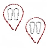 Ymeibe Swing Chains (2) Fully Plastic Coated with 4 Free Quick Links Anti-Rust Iron Link Chains for Playground Kids Tree Swing Seat Support 660 Lb Swing Set Accessories and Replacement (Red)