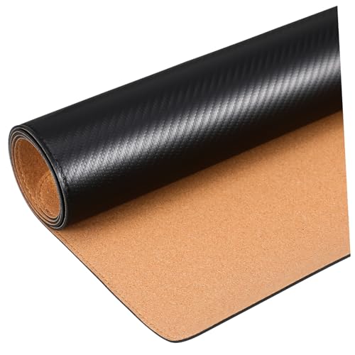 Tapis de bureau double face noble en cuir PU et liège naturel antidérapant