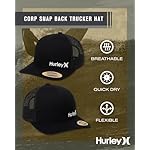 Hurley Men's Trucker Hat - Corp Snap Back Comfortable Curved Bill with Adjustable Snap Closure - Trucker Hats for Men - Image 2