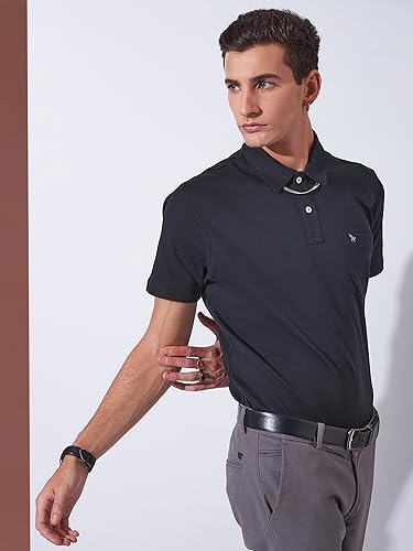 Image of Men's Solid Polo Collar Casual T-Shirt with Pocket | Cotton Polo Collar Half Sleeves Solid T-Shirt | Slim Fit Polos